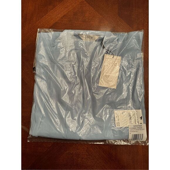 Joie lasha long sleeve 100% silk top light blue size Large and Medium, NWT - Picture 11 of 13